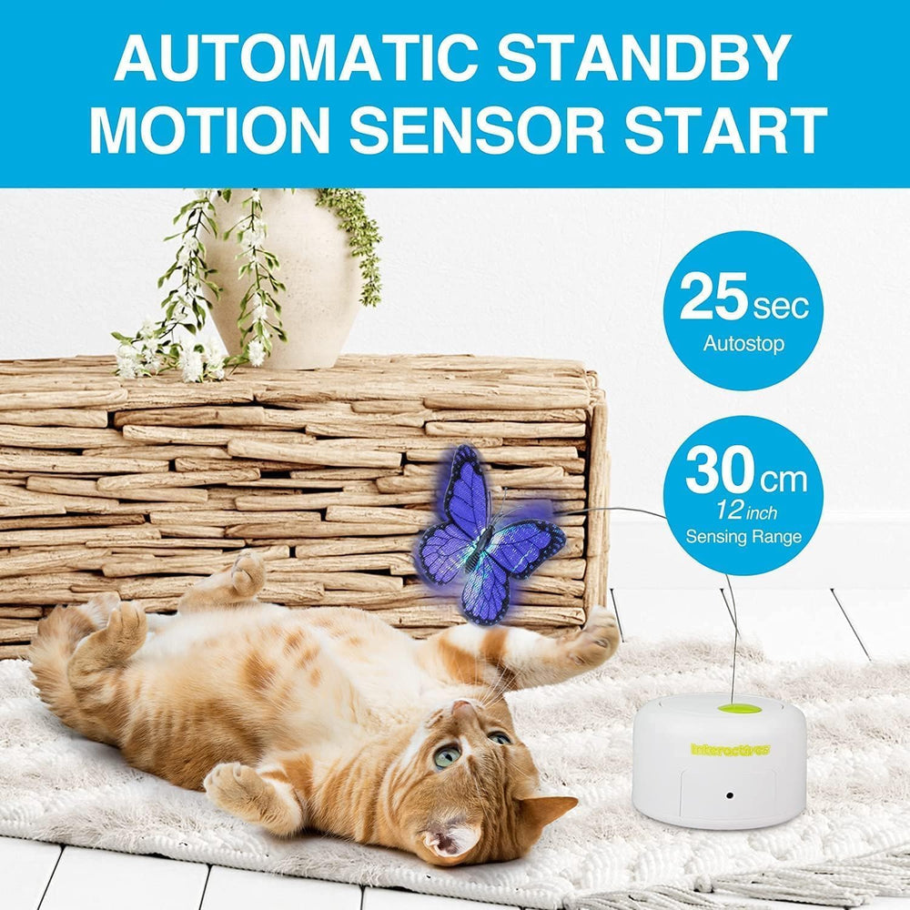 ALL FOR PAWS Butterfly Toy—closeup of the durable, flexible shaft supports long-lasting use.