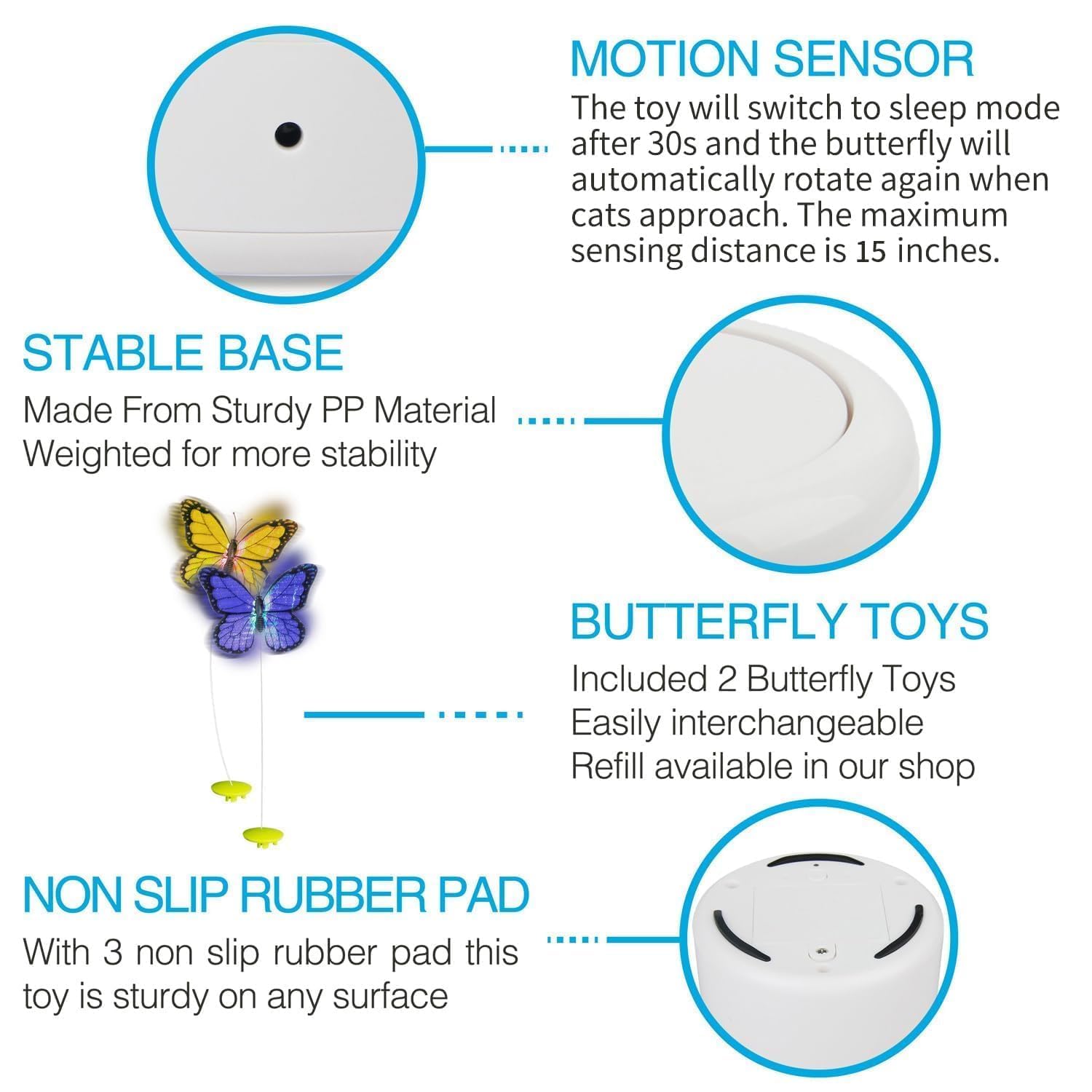 ALL FOR PAWS Butterfly Toy—kittens enjoy interactive exploration with realistic butterfly design.