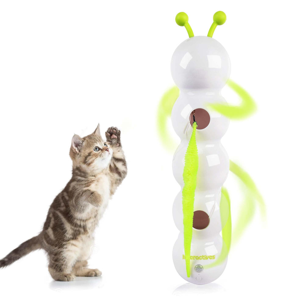 ALL FOR PAWS Interactive Cat Feather Toy motion sensor boosts indoor play and hunting instincts.