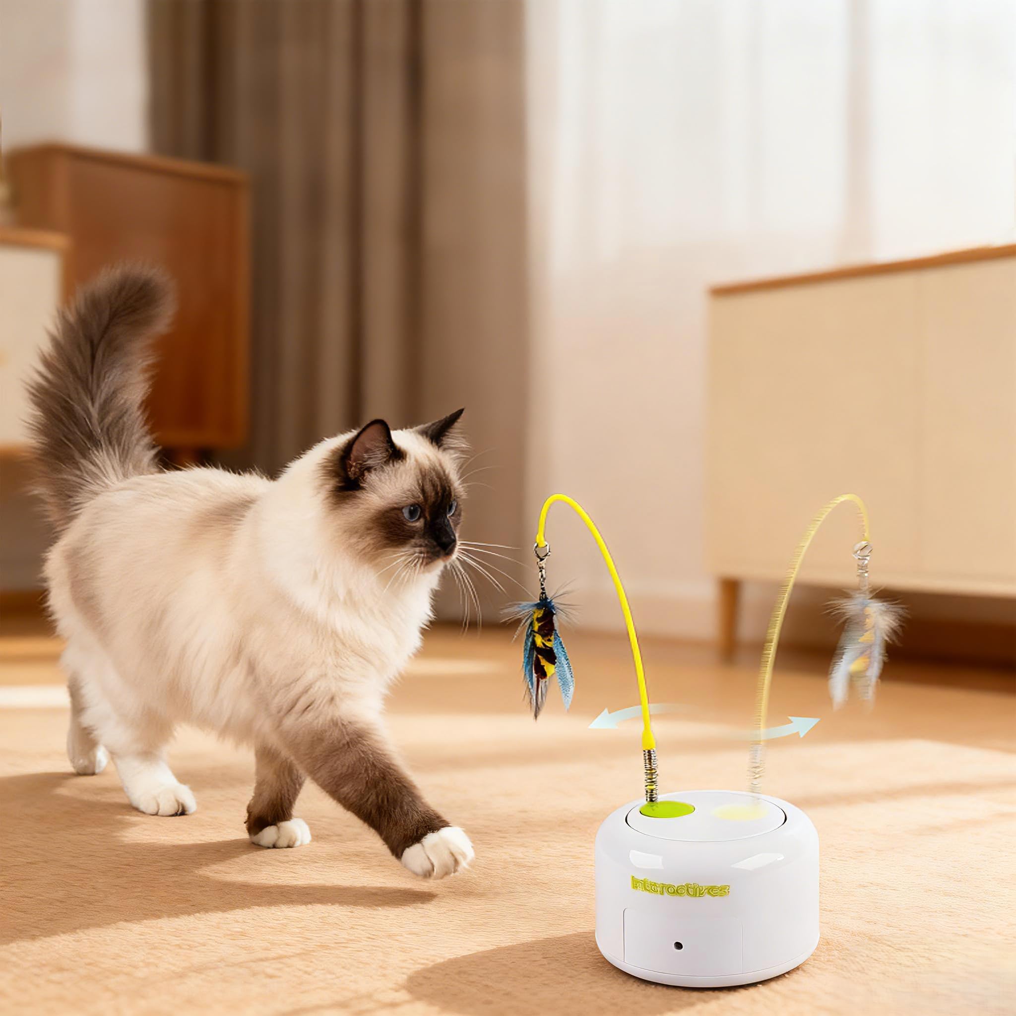 ALL FOR PAWS Interactive Cat Toy battery-saving mode extends playtime through energy efficiency.