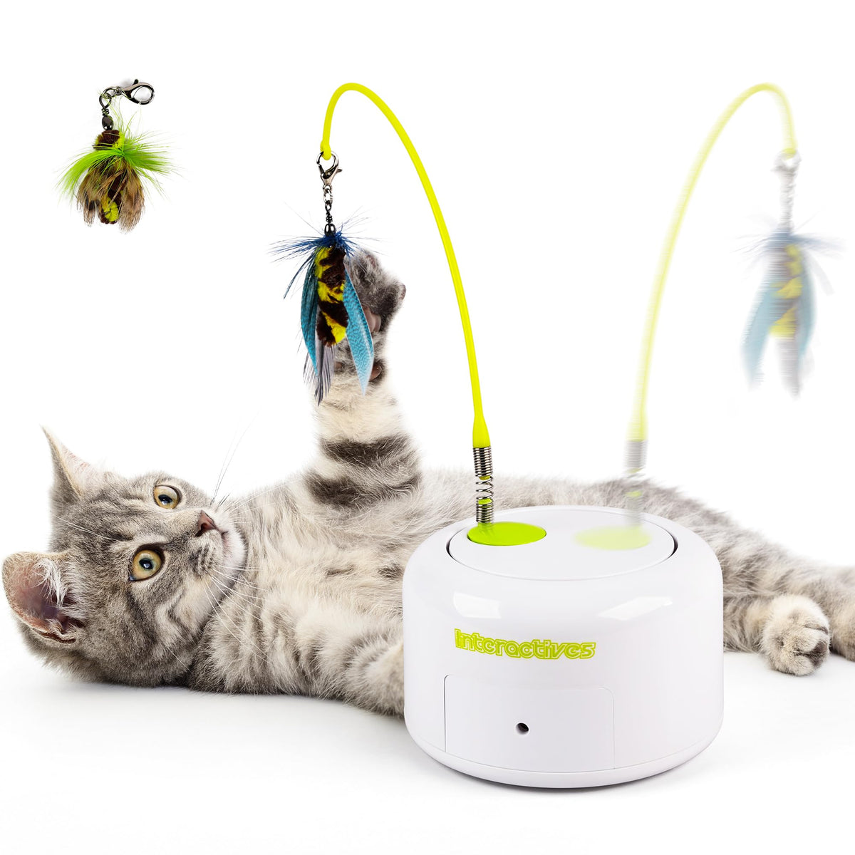 ALL FOR PAWS Interactive Cat Toy bug flutter on floor boosts curiosity and exercise.