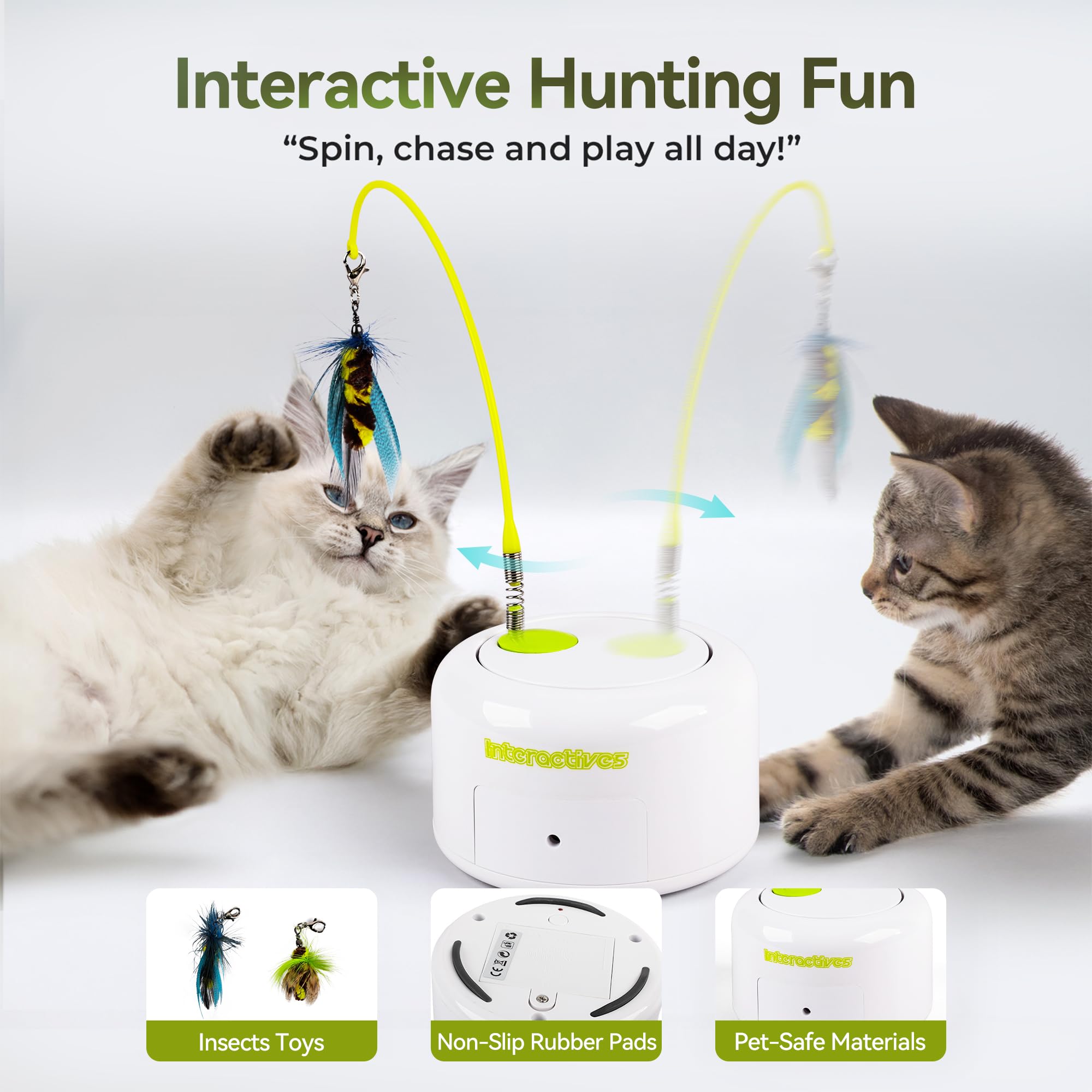 ALL FOR PAWS Interactive Cat Toy motion sensor activation demonstrates smart sensing during play.