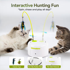 ALL FOR PAWS Interactive Cat Toy motion sensor activation demonstrates smart sensing during play.