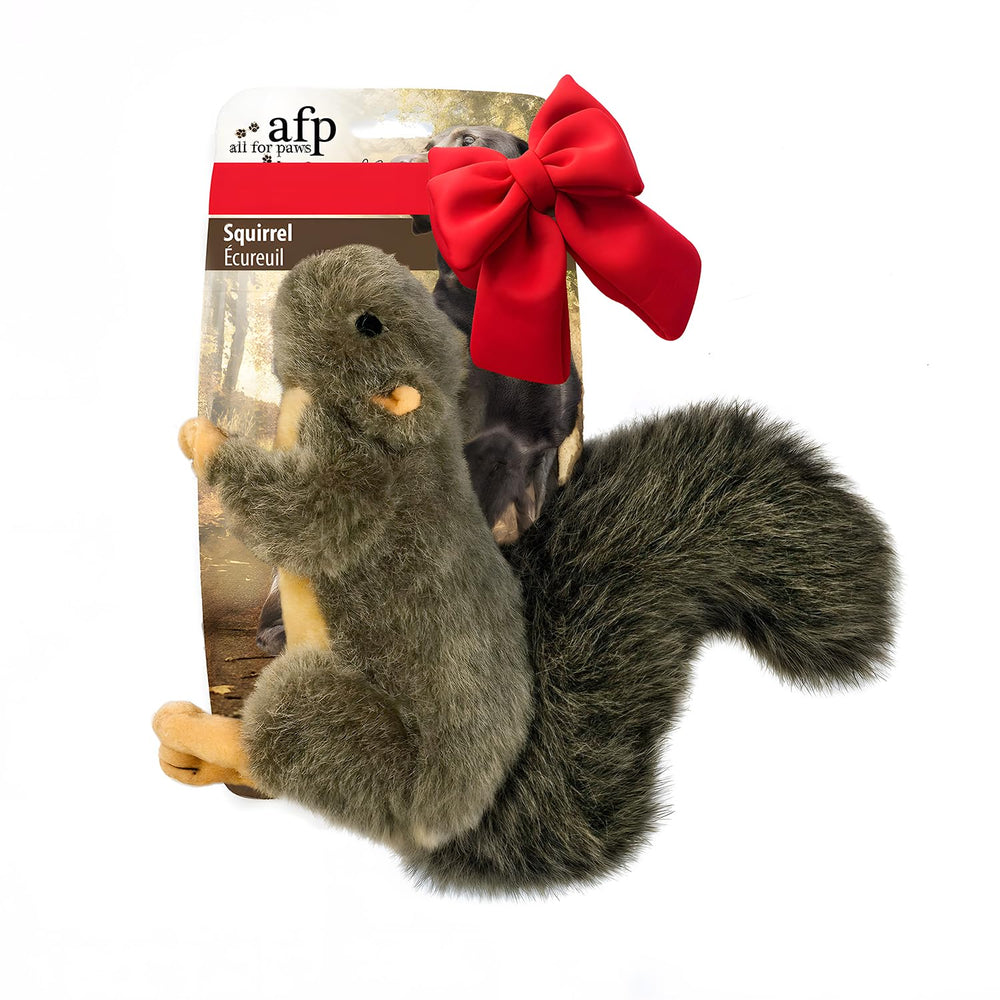 ALL FOR PAWS interactive dog squirrel plush toy full view promotes engaging play and mental stimulation.