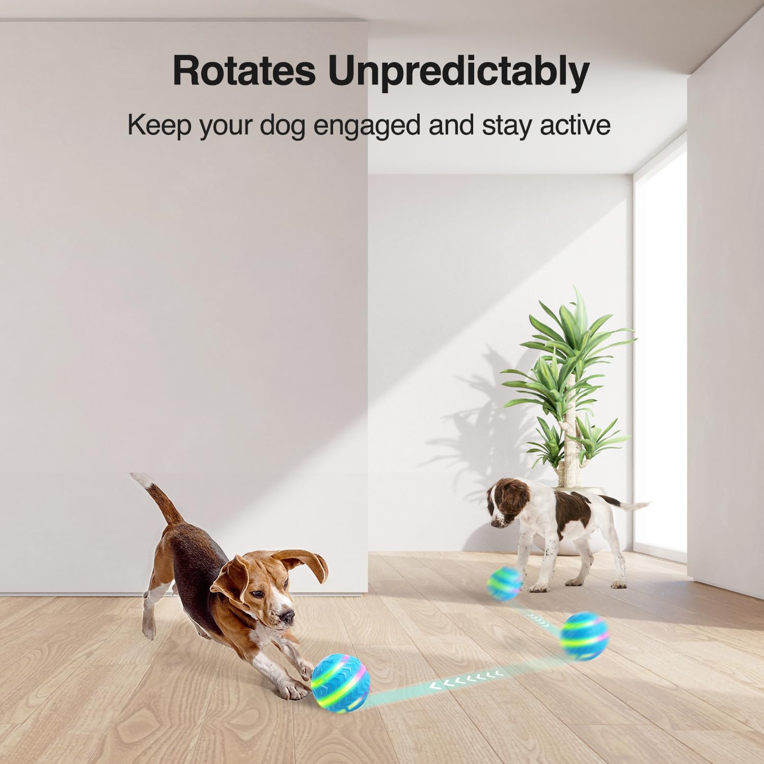ALL FOR PAWS LED Ball BPA-free durable construction supports safe enrichment