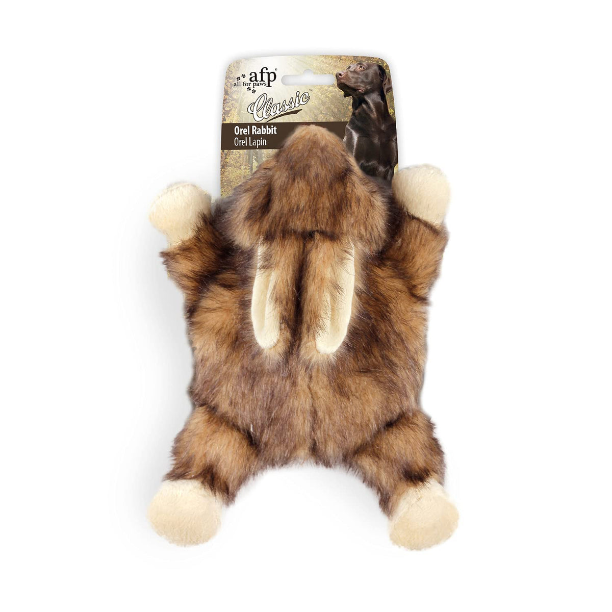 ALL FOR PAWS Orel Rabbit Toy close-up soft fur for cozy cuddles.