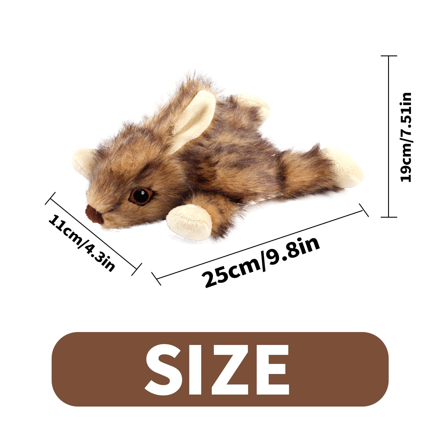 ALL FOR PAWS Orel Rabbit Toy squeaker-action for lively play.