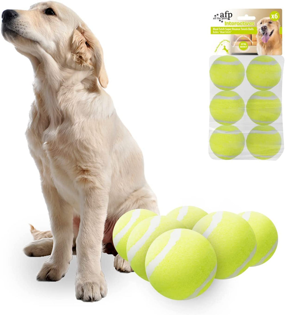 ALL FOR PAWS 2.5-inch tennis ball in yellow for fetch visibility