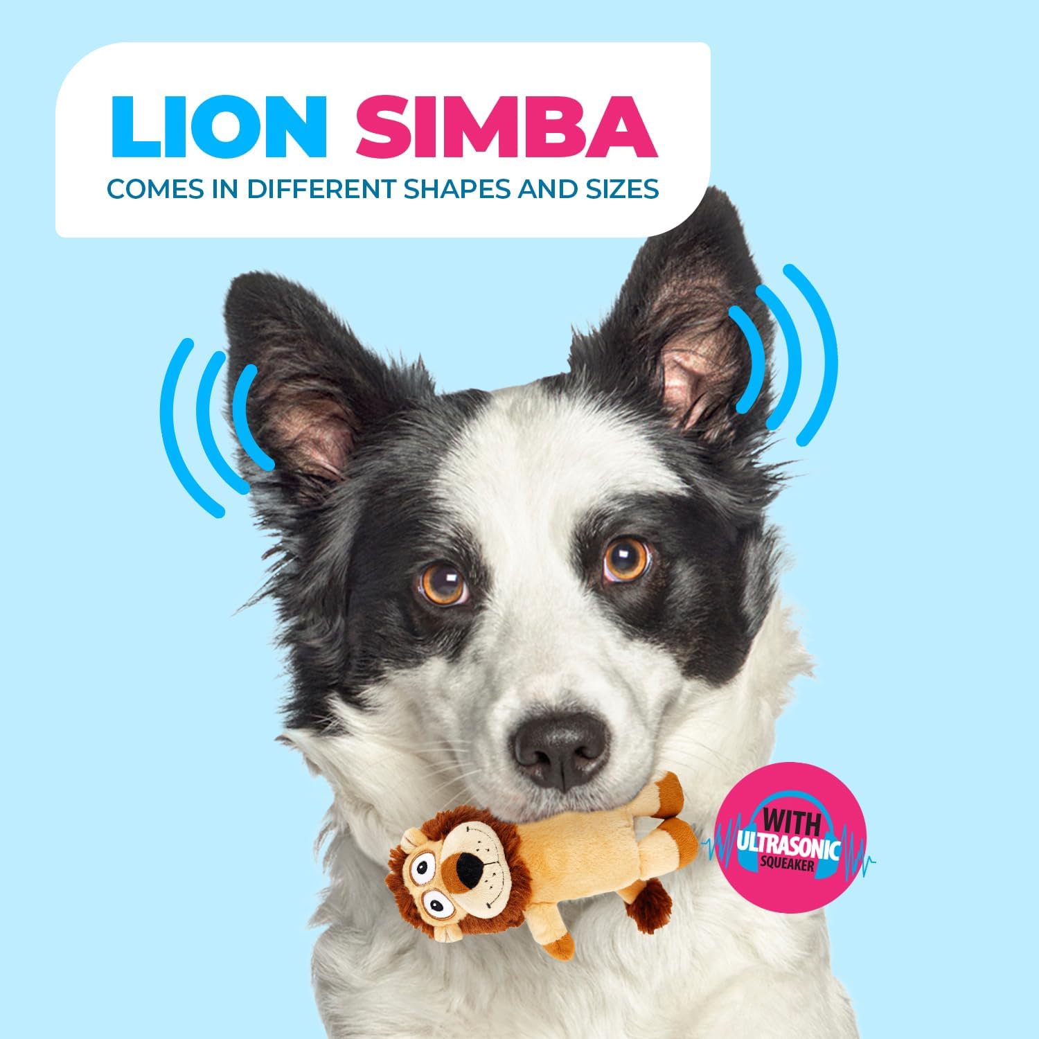 All For Paws Ultrasonic Simba giraffe design dog toy for interactive fun