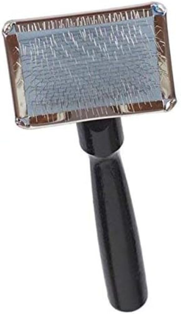 All Systems Slicker Brush small pins for gentle undercoat removal without topcoat damage.