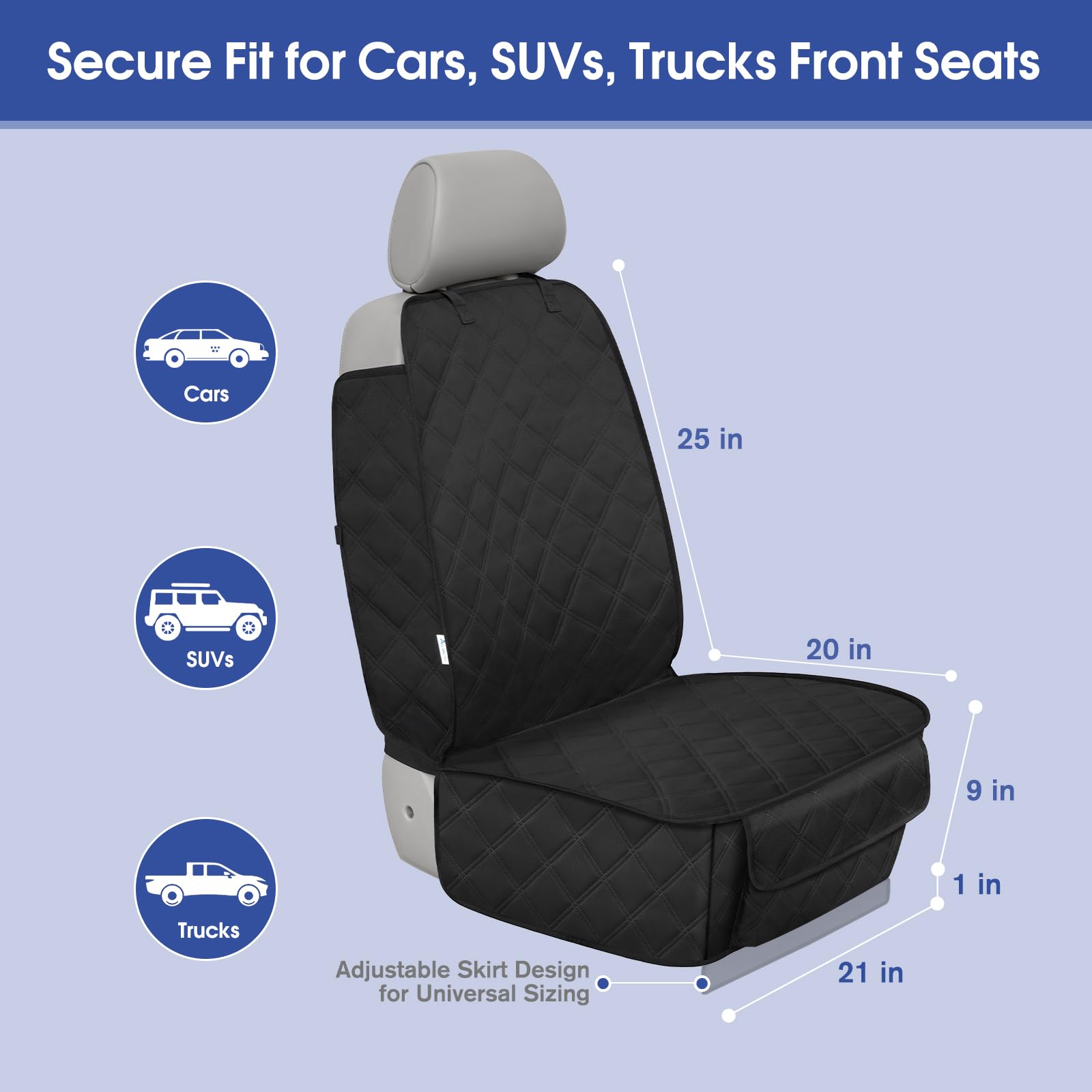 ALLANSING Seat Cover easy to install and clean with wipes or machine wash.