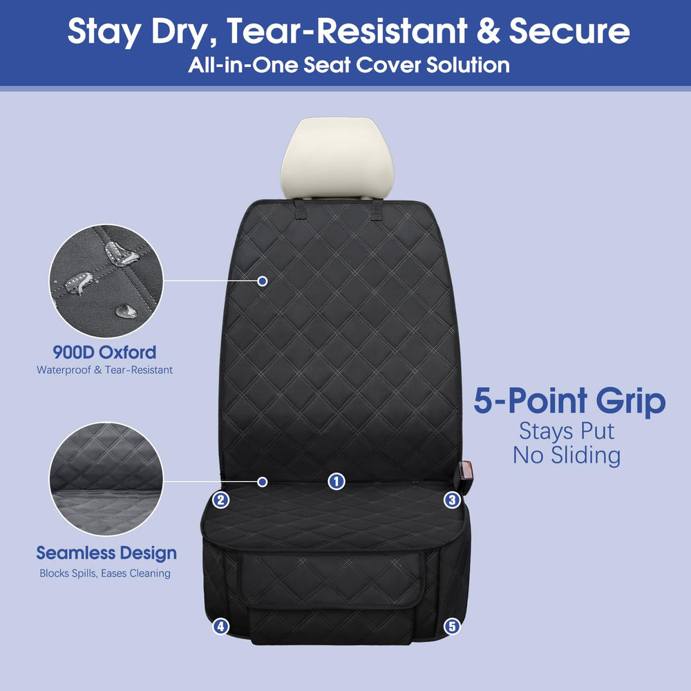 ALLANSING Front Seat Cover Full Coverage Shield guards upholstery from fur and mud.