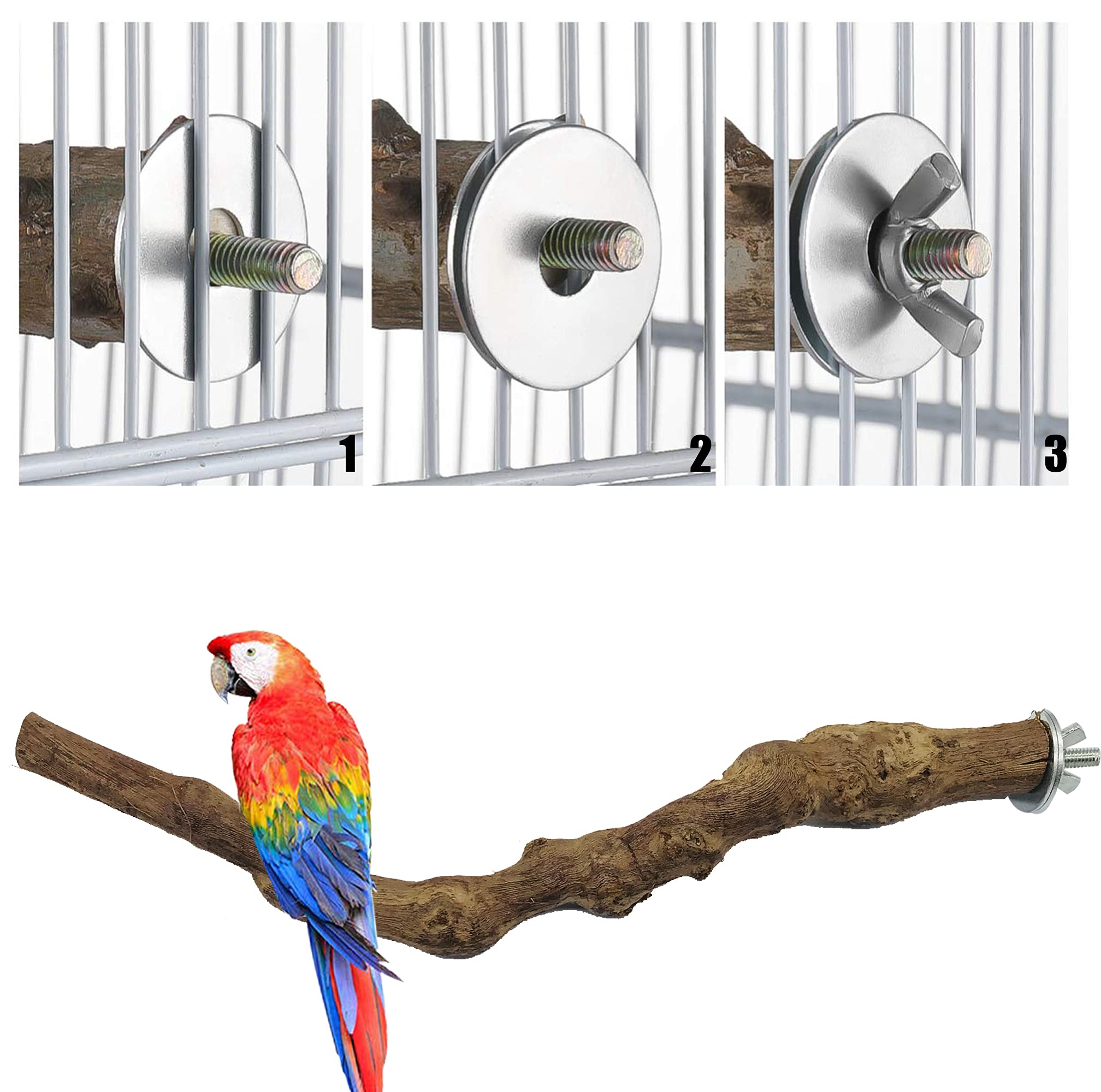 Allazone grapevine perch chew surface provides natural enrichment through gnawing and play