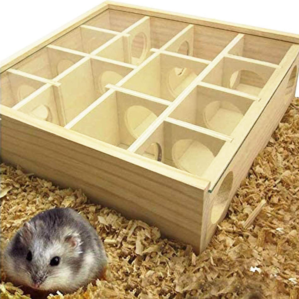 Allazone wooden maze tunnel cover packaging includes 2 cleaning brushes.
