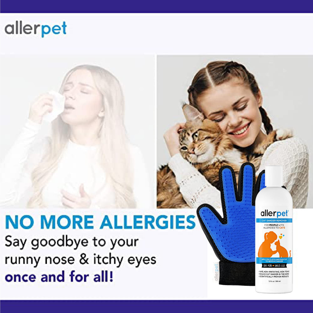 Allerpet gentle fur rub shows safe, non-irritating fur care.