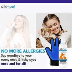 Allerpet gentle fur rub shows safe, non-irritating fur care.