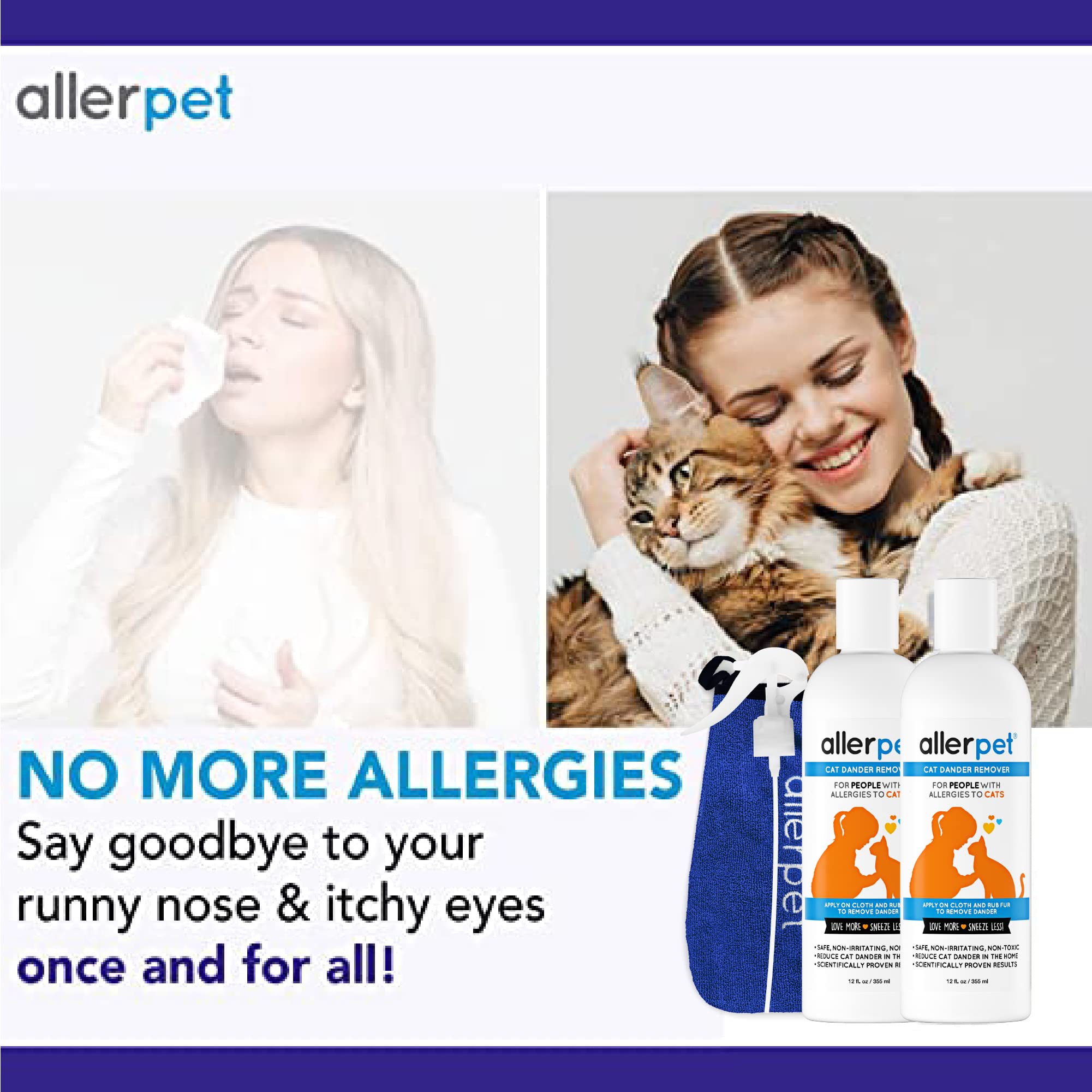 Allerpet sprayer in action reduces spills and simplifies application.