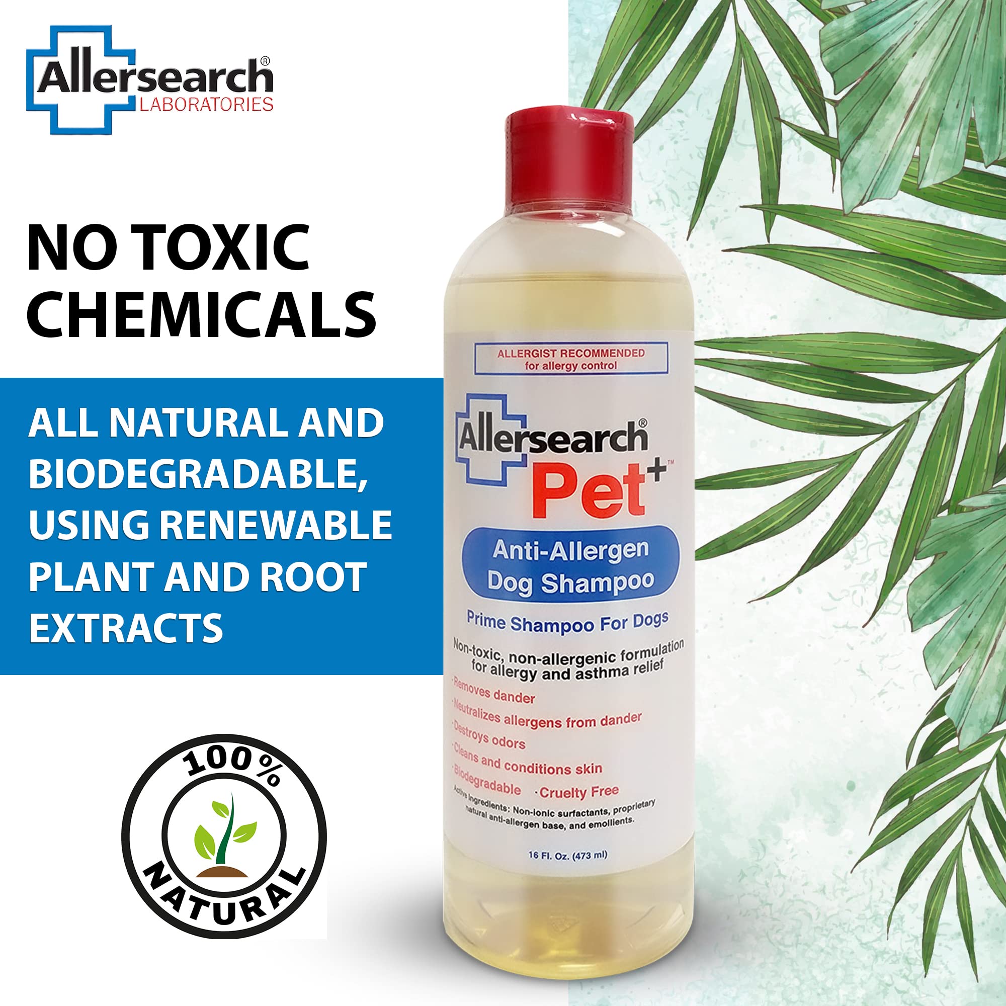 Allersearch Pet+ Shampoo lather showing mild plant-based cleansing