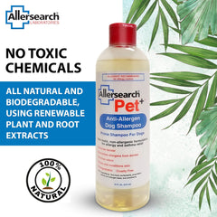 Allersearch Pet+ Shampoo lather showing mild plant-based cleansing