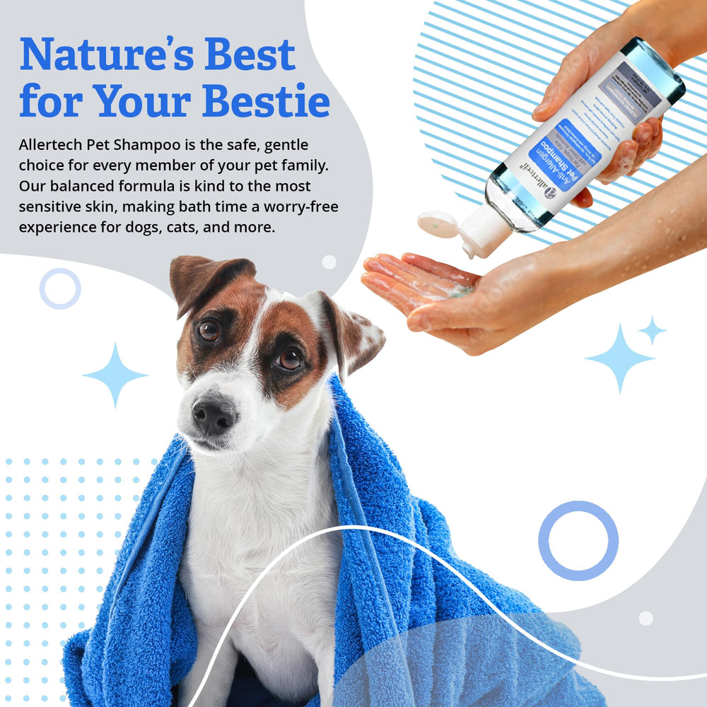 Allertech Anti-Allergen Pet Shampoo flea-tick protection during bath time.