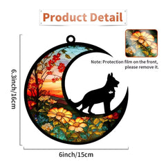 Allhercom suncatcher with name customization 6inch highlights personalized dog tribute.