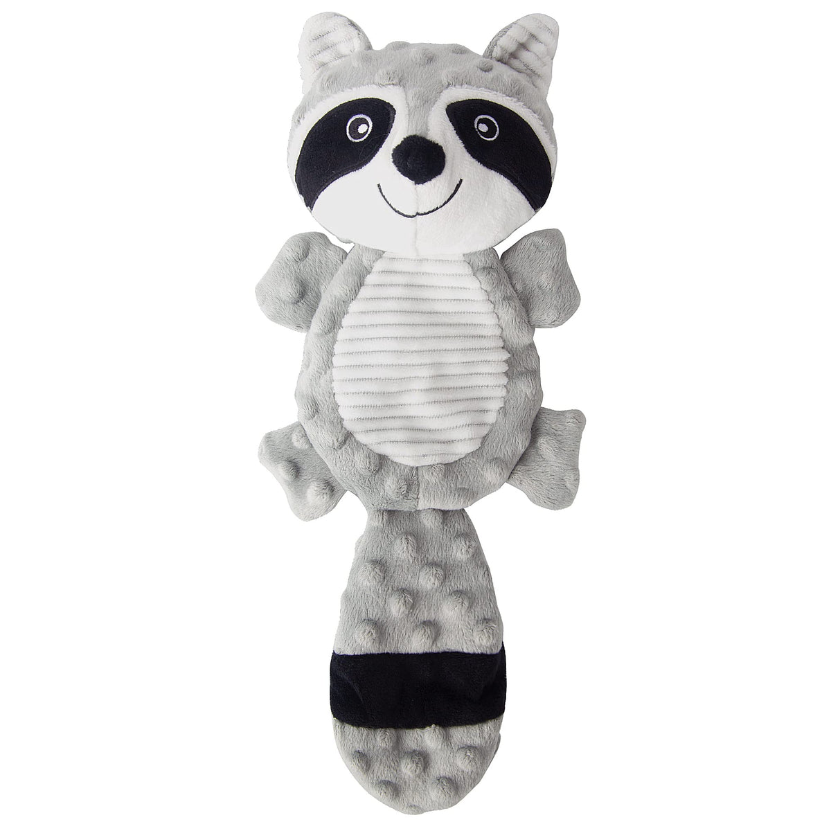 AllHomey squeaky raccoon gray plush toy aids interactive play and companionship.
