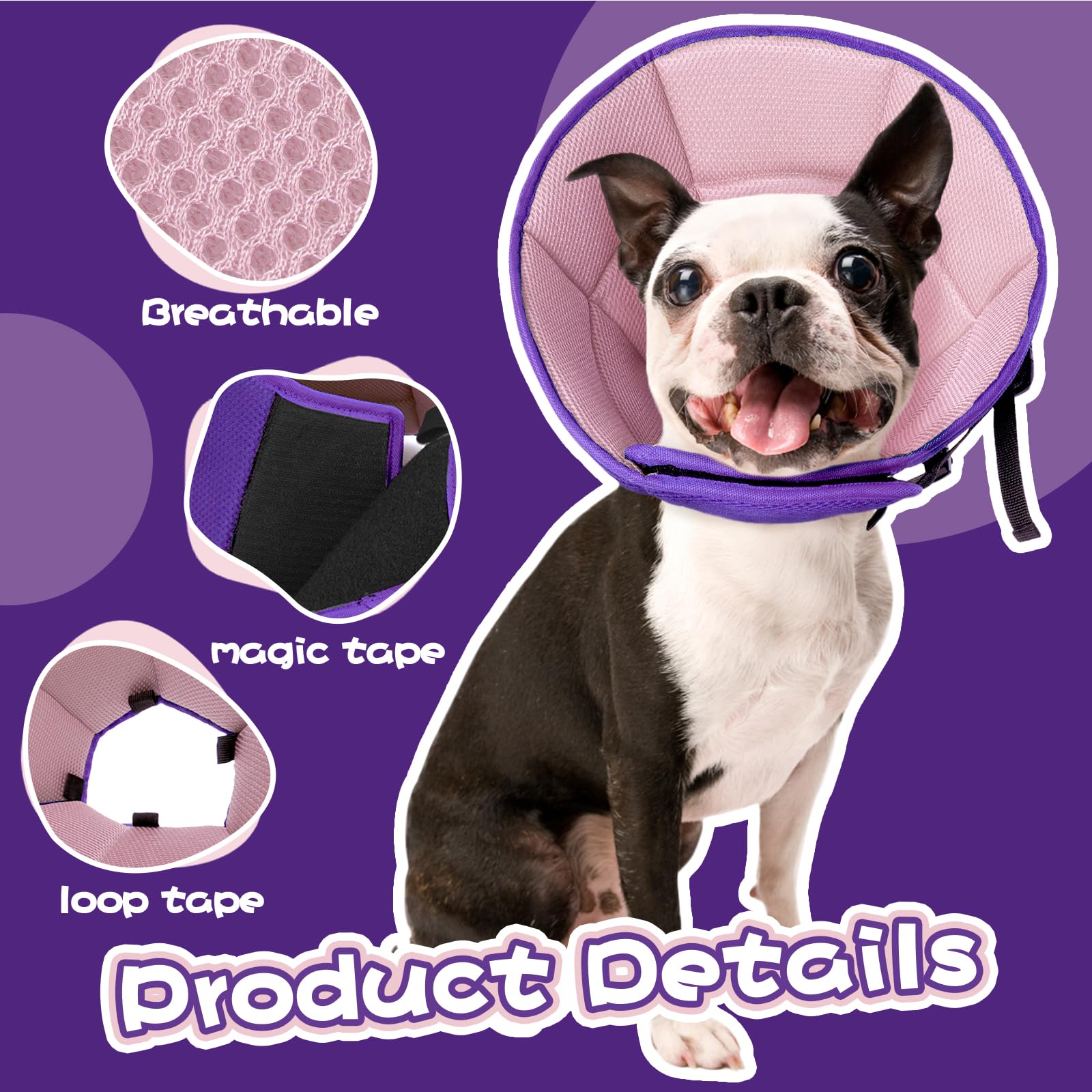 Allroaring breathable cone mesh promotes airflow and pet comfort