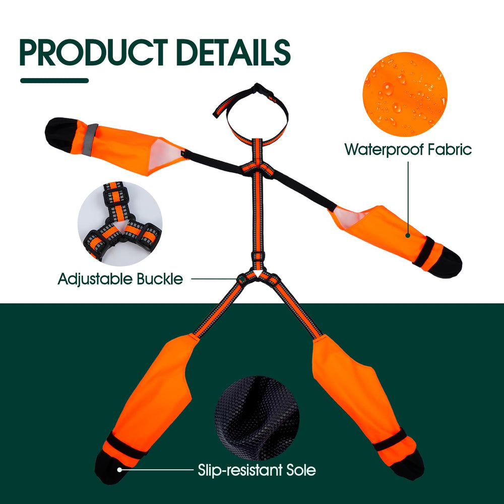 Allroaring dog boots hook-loop-closure keeps boots secure during adventures.