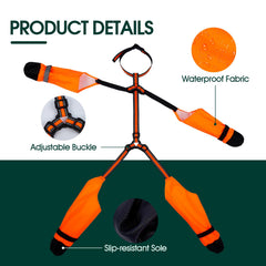 Allroaring dog boots hook-loop-closure keeps boots secure during adventures.