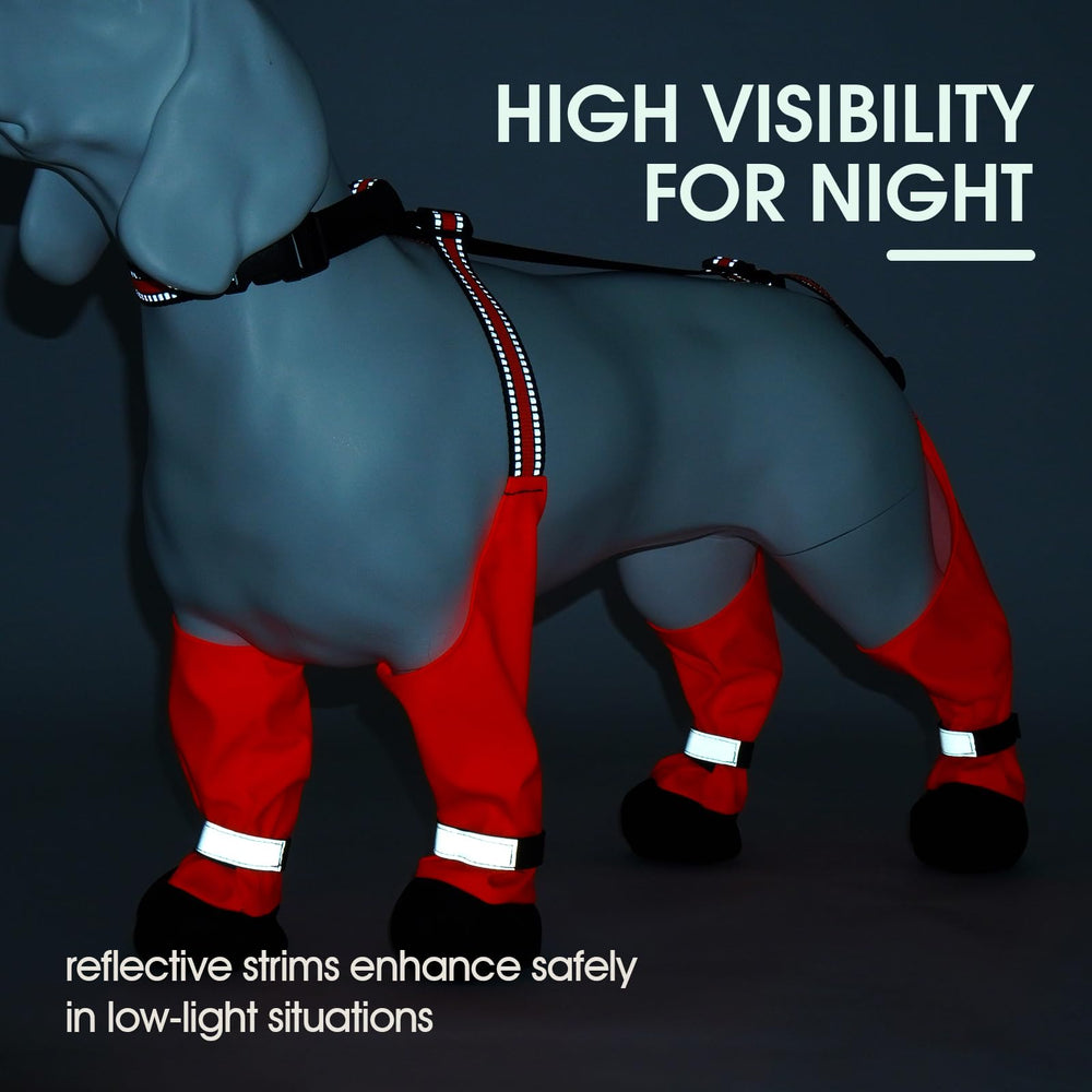 Allroaring dog boots reflective-design improves nighttime visibility for safety.