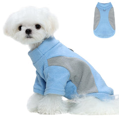 Allroaring dog sweater light blue gray front view provides lightweight warmth for small dogs.