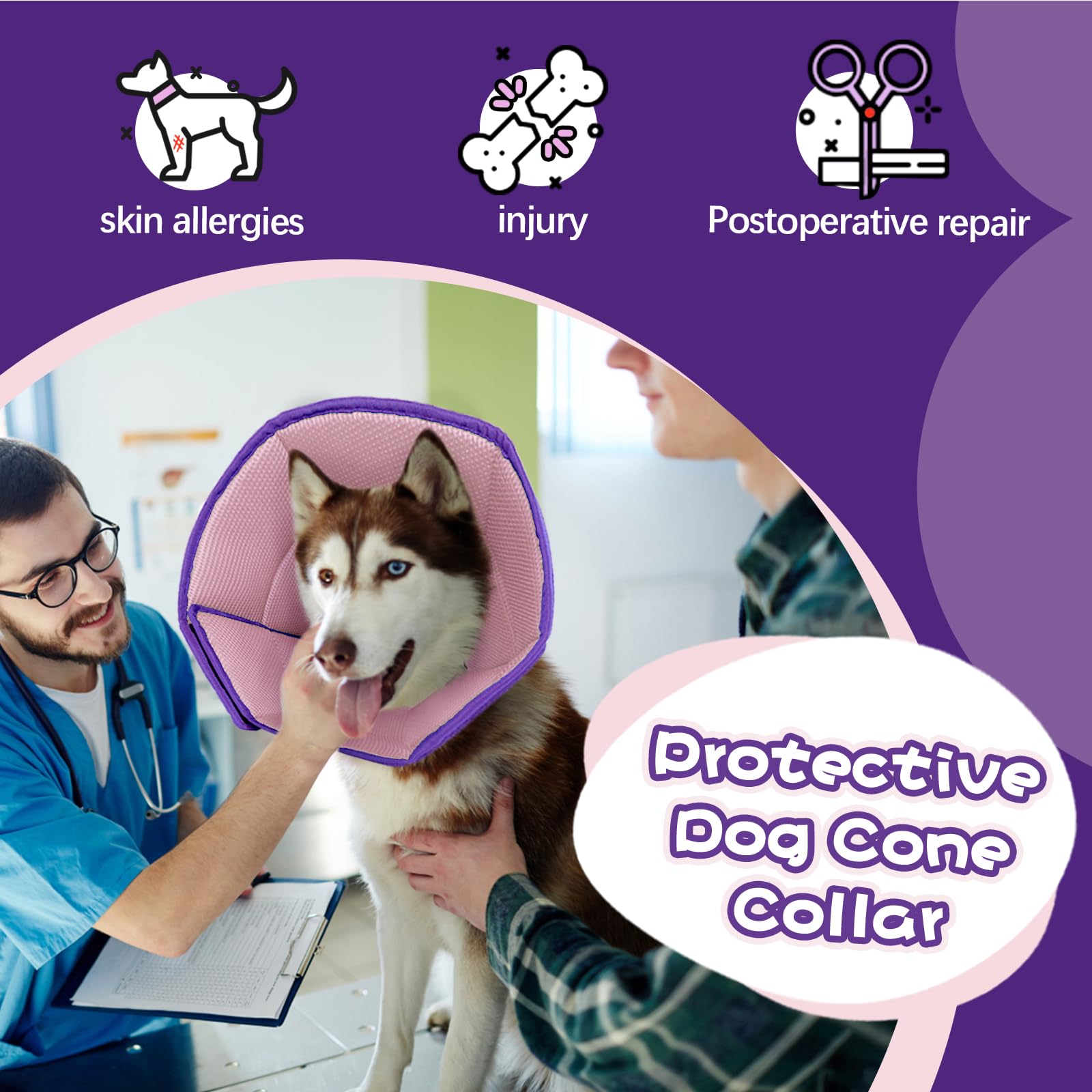 Allroaring furniture-friendly dog cone design leaves no marks on furniture