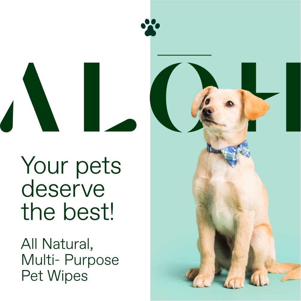 ALŌH hypoallergenic pet wipe with Coconut Oil for odor control and shine