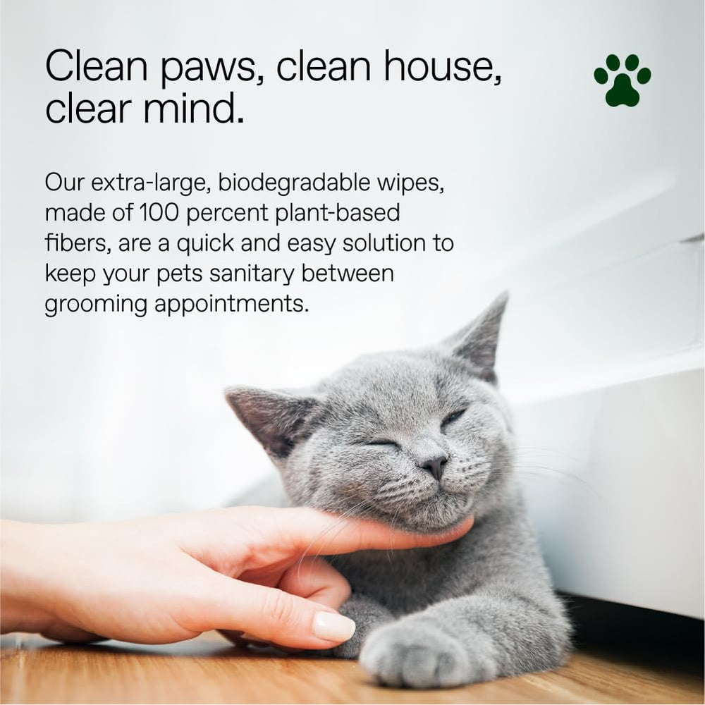 ALŌH hypoallergenic wipes in-use on paw pads for quick refreshment