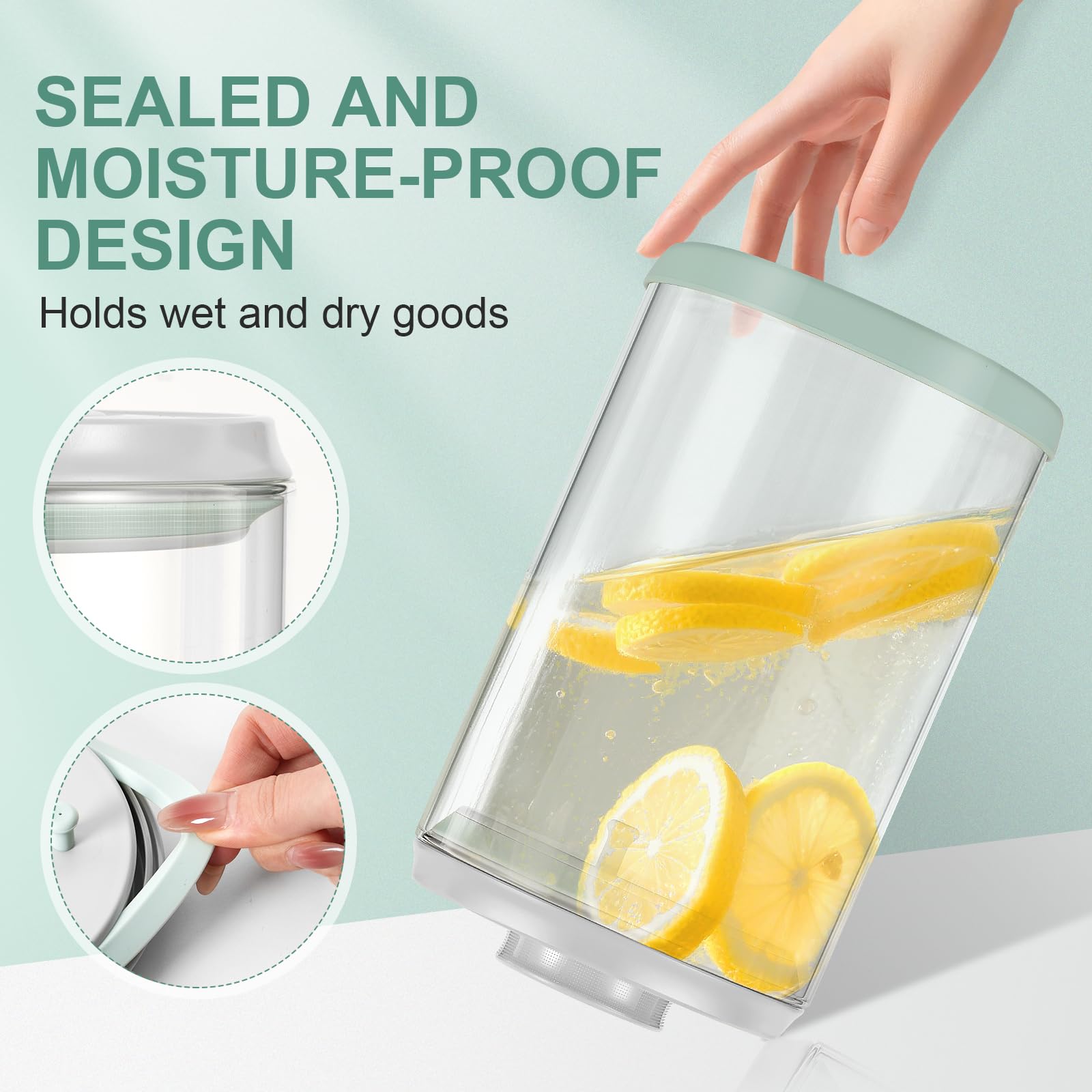 Aloxina airtight seal silicone ring preserves freshness and crunch.