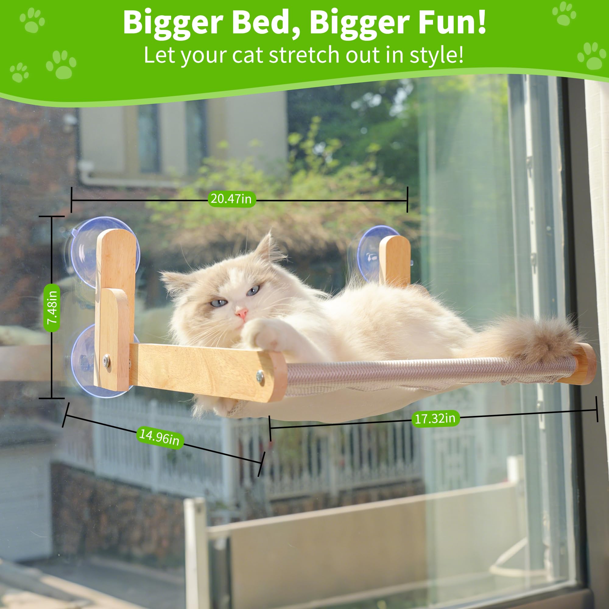 Aloxina large cats up to 50 pounds can lounge on the sturdy frame