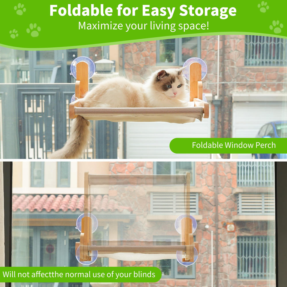 Aloxina no-drill installation makes transferring the perch simple and renter-friendly