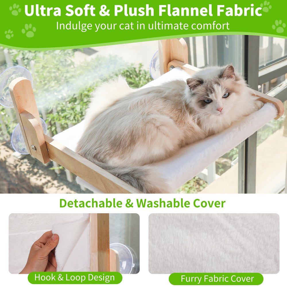 Aloxina suction cups for window perch—strong grip without drilling, secure for active cats.