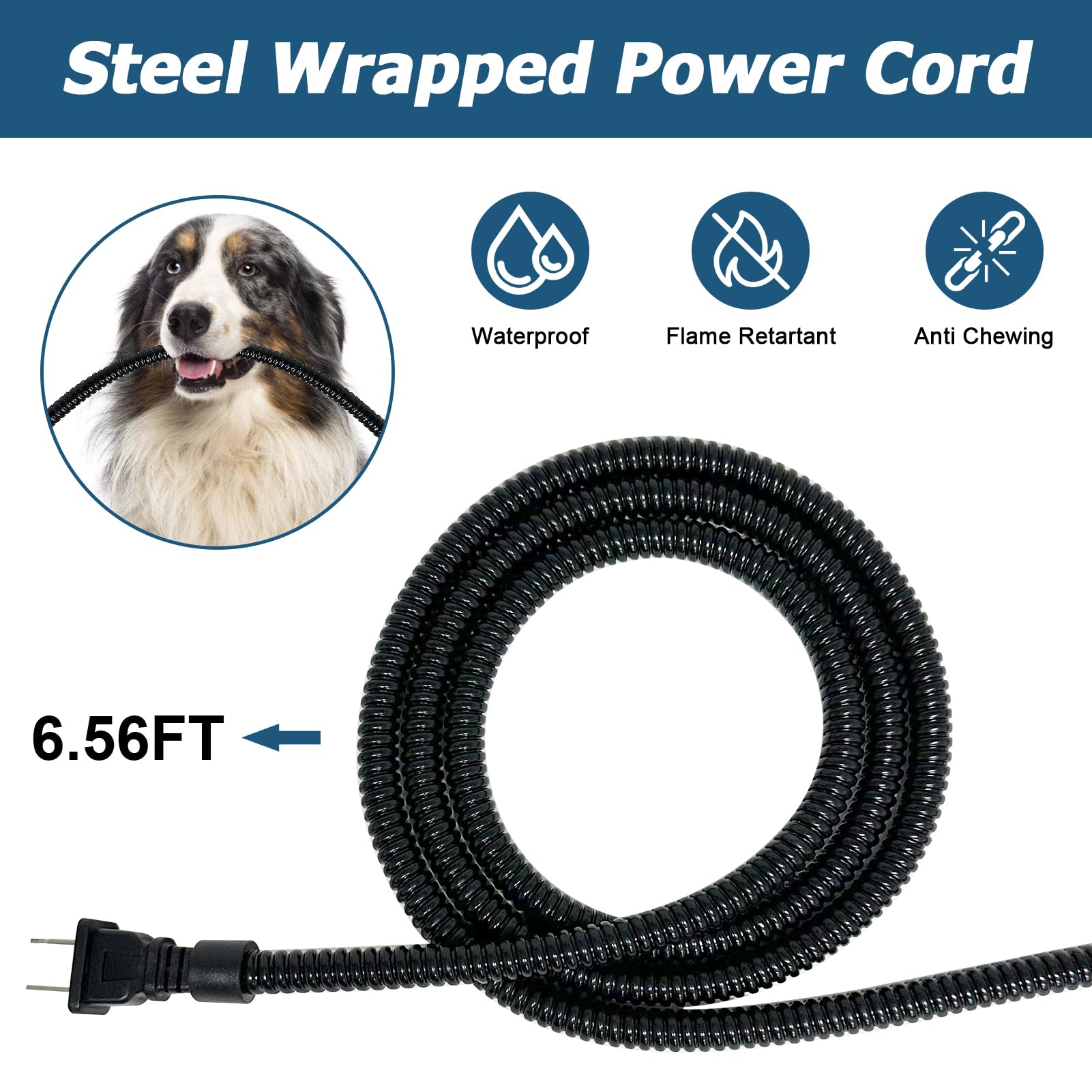 Alpcouts heated water bowl 108 oz capacity supports multiple outdoor pets.