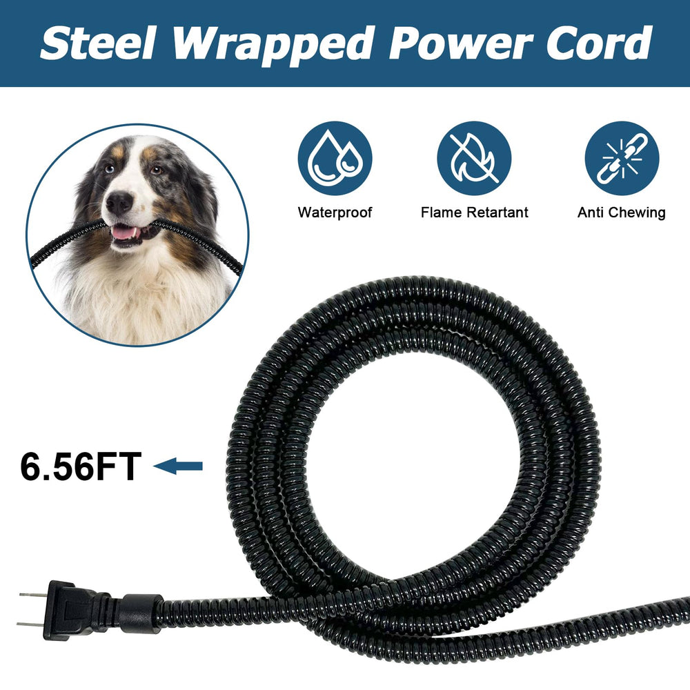 Alpcouts heated water bowl 108 oz capacity supports multiple outdoor pets.