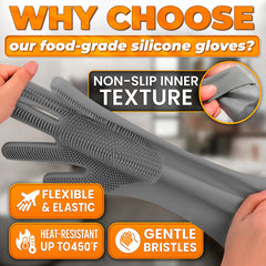 ALPENKOK 2-in-1 gloves close-up material reveal food-grade silicone for safety.