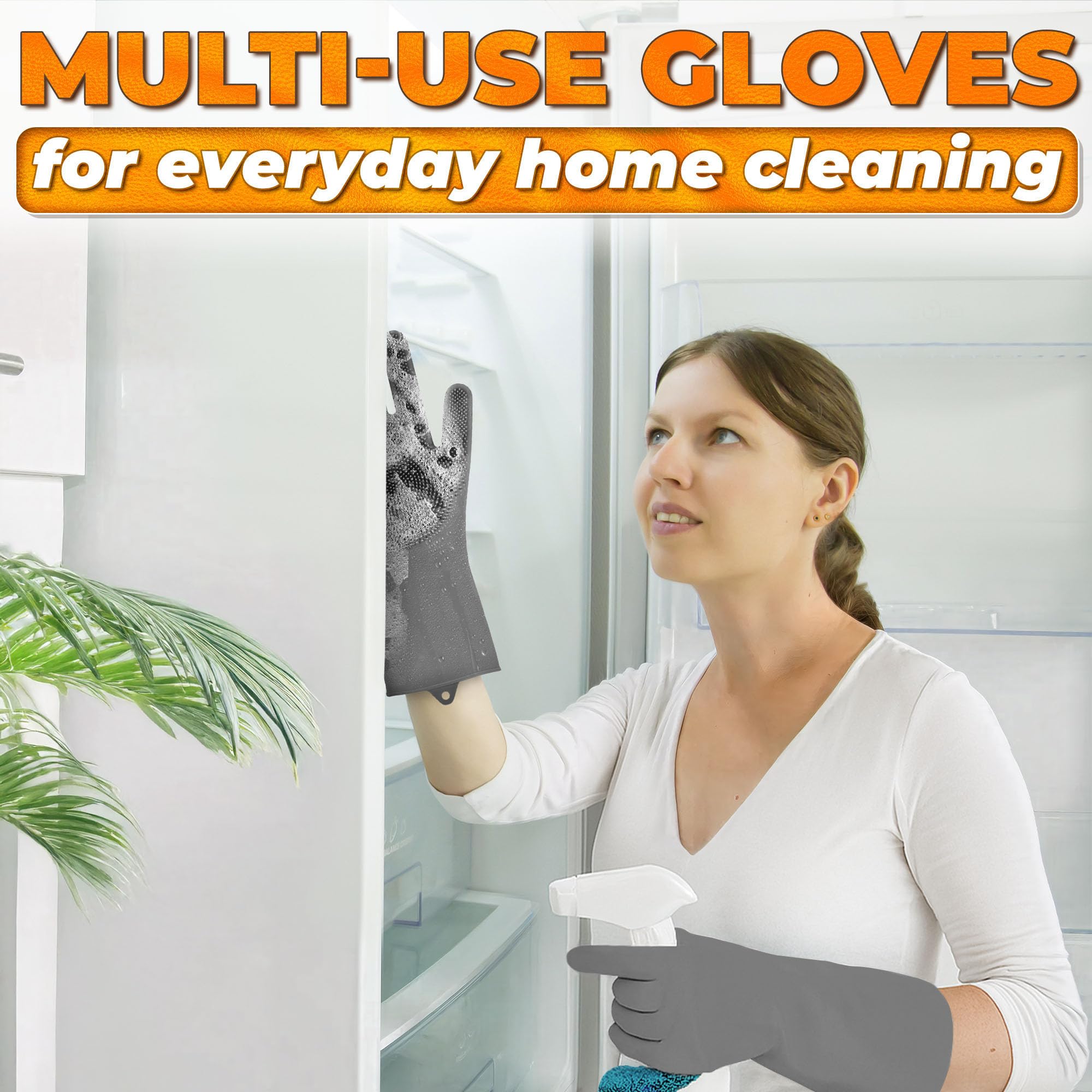 ALPENKOK 2-in-1 gloves massaging a pet during bath time.