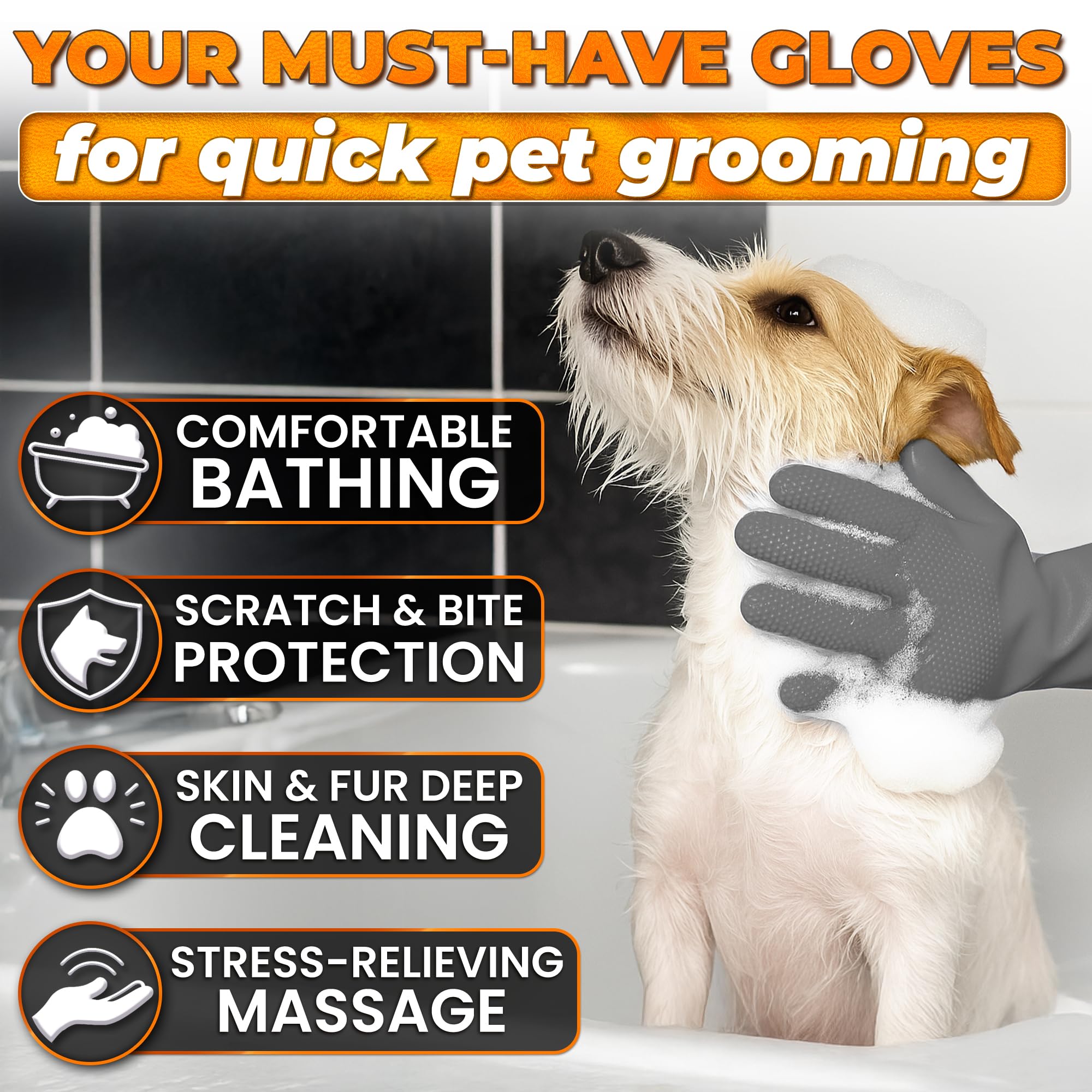 ALPENKOK 2-in-1 gloves on hand showing secure-fit during wet bath.