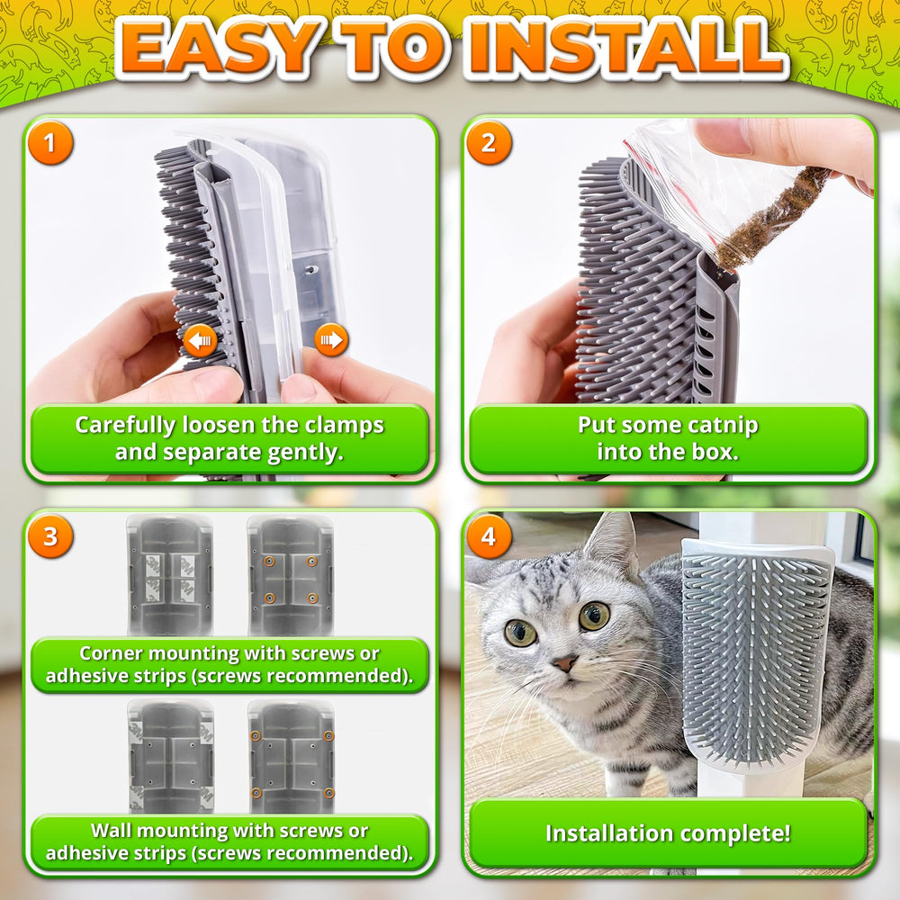 ALPENKOK cat self groomer in use for fur removal and comfort