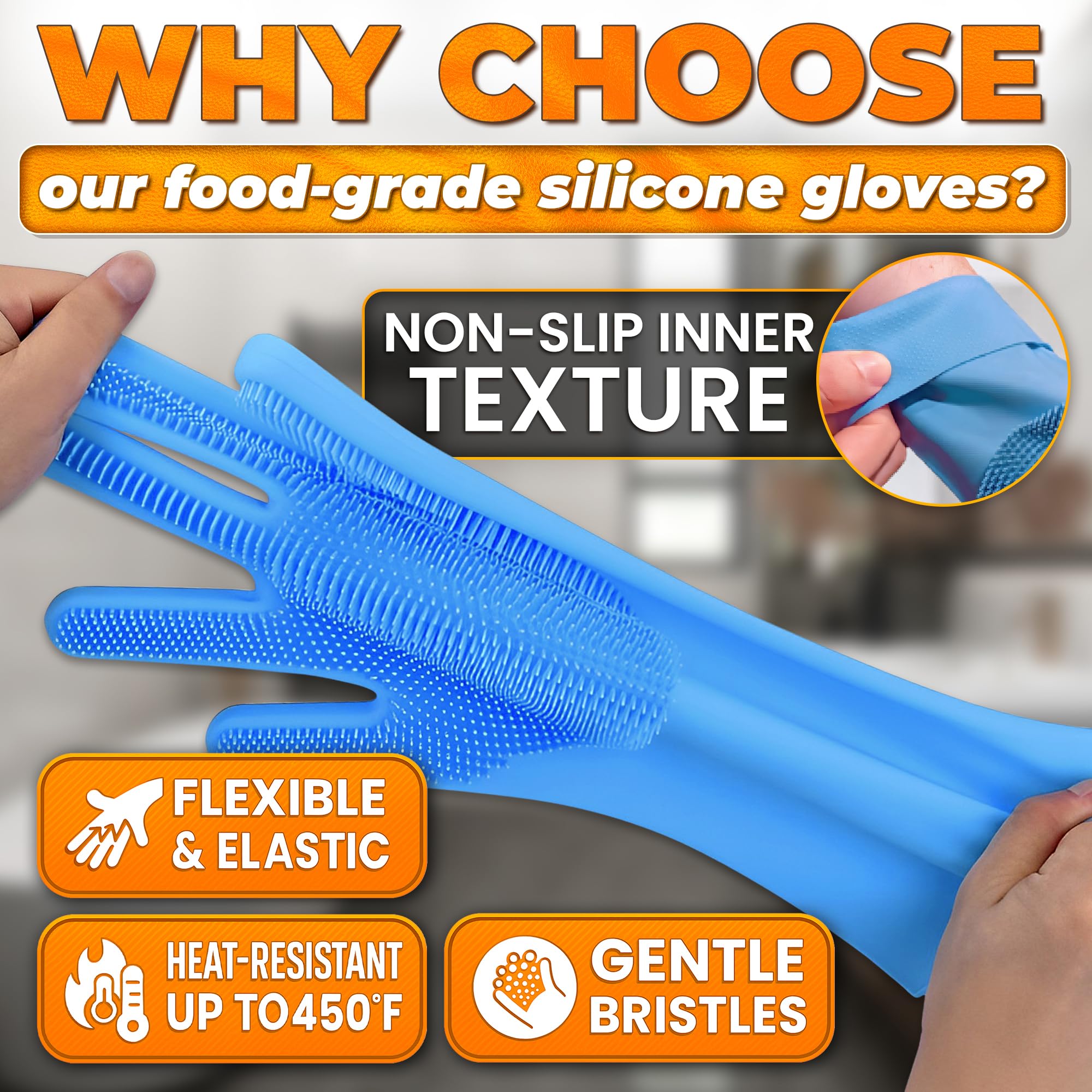 ALPENKOK dog grooming gloves with soft bristles for deep cleaning