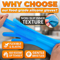 ALPENKOK dog grooming gloves with soft bristles for deep cleaning
