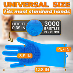 ALPENKOK dog washing gloves 12.8-inch full glove on hand for easy bathing
