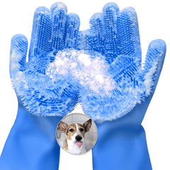 ALPENKOK dog washing gloves close-up bristles for gentle cleansing