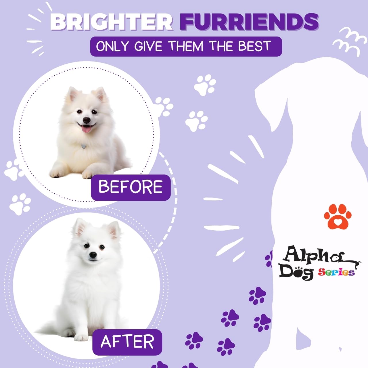 Alpha Dog Series Bright White blueberry and chamomile ingredients support skin comfort.