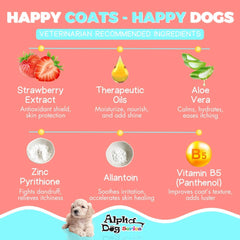 Alpha Dog Series Puppy Shampoo in-use paw image highlighting long-lasting fragrance